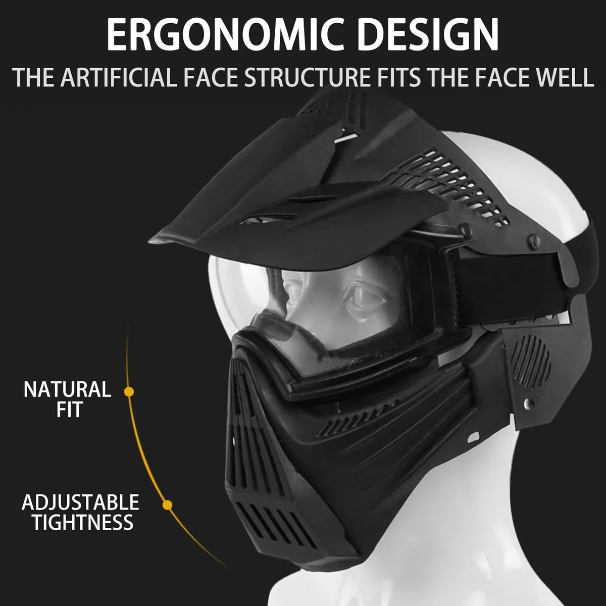 Máscara de airsoft, máscara de paintball con protección ocular, resistente a los golpes, para Halloween, cosplay, accesorios de película, paintball CS