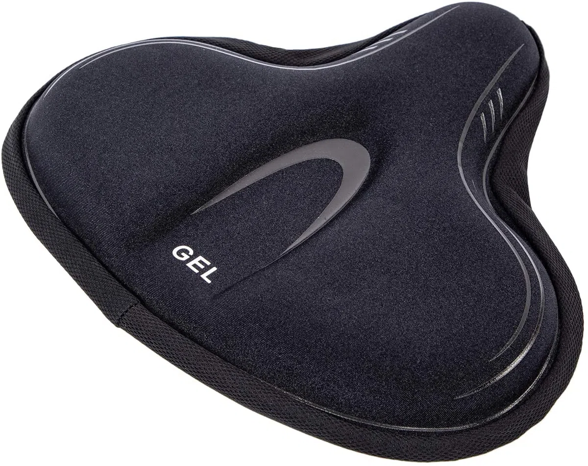 YBEKI Funda Ancha con Gel para Asiento de Bicicleta Estática – Reducción 72% Presión | 2cm Gel + Espuma Memoria | Anti-Deslizante | Compatible Peloton/YOSUDA/Schwinn | Ámbito de aplicación 8.5-10"