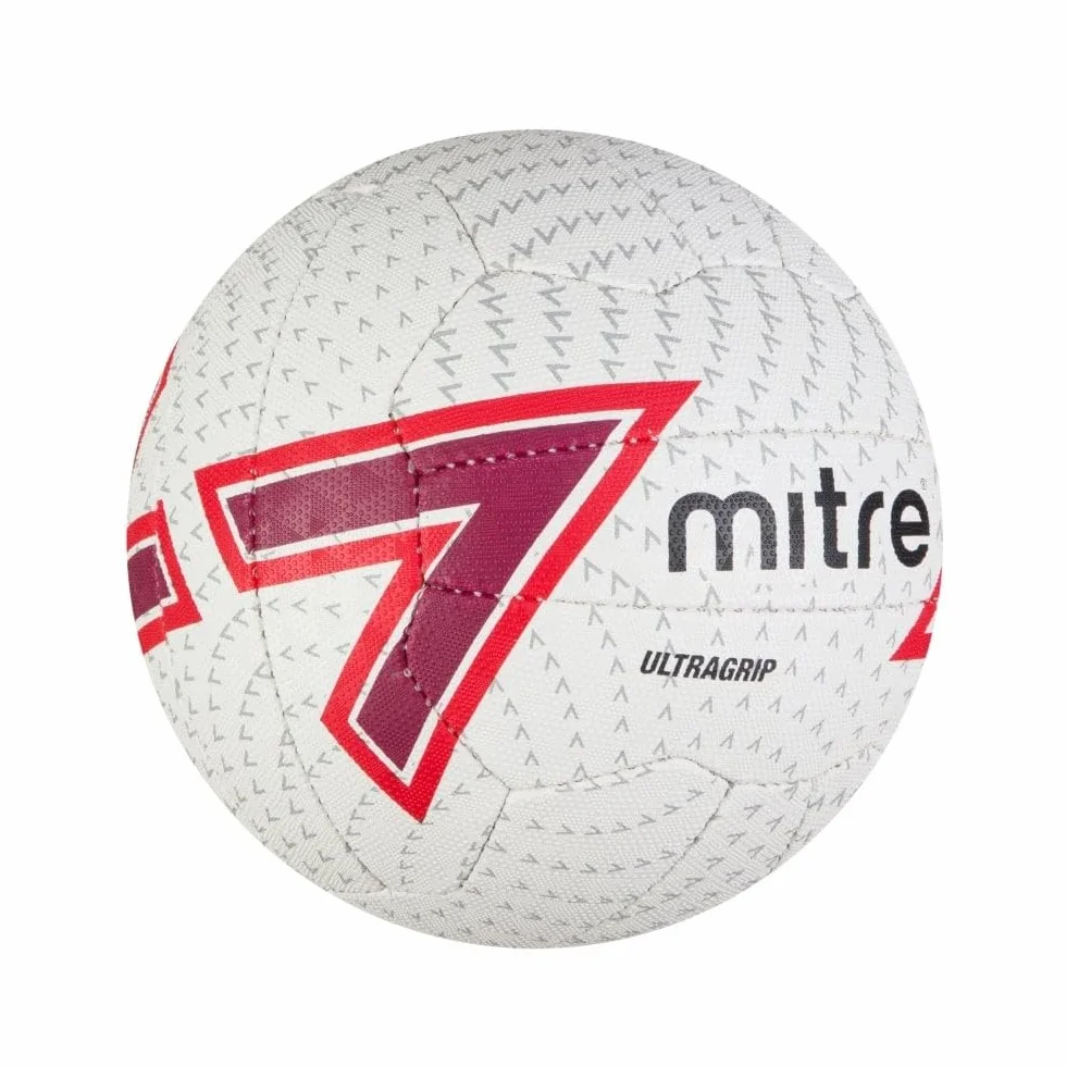 Mitre Ultragrip Netball, All Conditions Ball, Popular Style, Durable Design, White, Ball