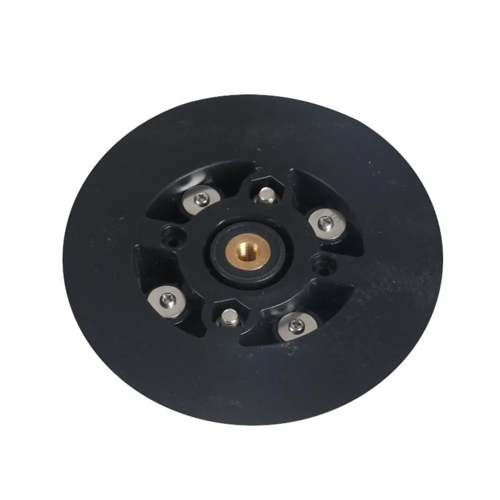 Base de mástil de windsurf con tendón de pernos, para pie de vela giratorio de 360 grados, placa base de windsurf, PVC, negro, 12,5 cm de diámetro