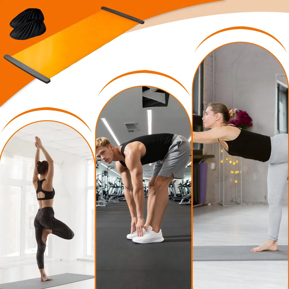 Snowboard Training Mat - Balance Exercise Equipment | 200x50cm Slide Board with Stable Glide Layer, Lightweight Portable Fitness Mat for Kids Youth Home Gym Workout Yoga