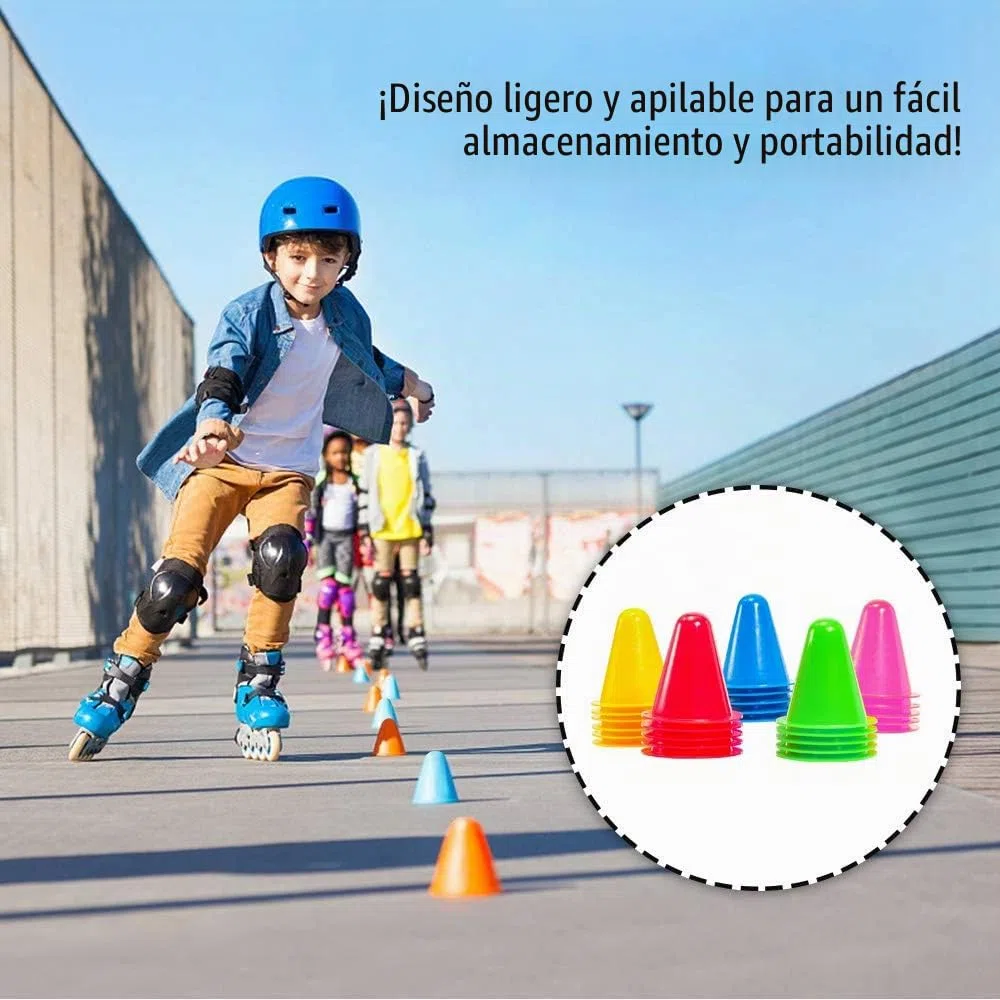 XianzhanEU 30 conos de señalización de 7,5 cm, conos de obstáculo para niños, fútbol, deportes, equitación, entrenamiento de perros (amarillo/rojo/verde/azul/rosa)