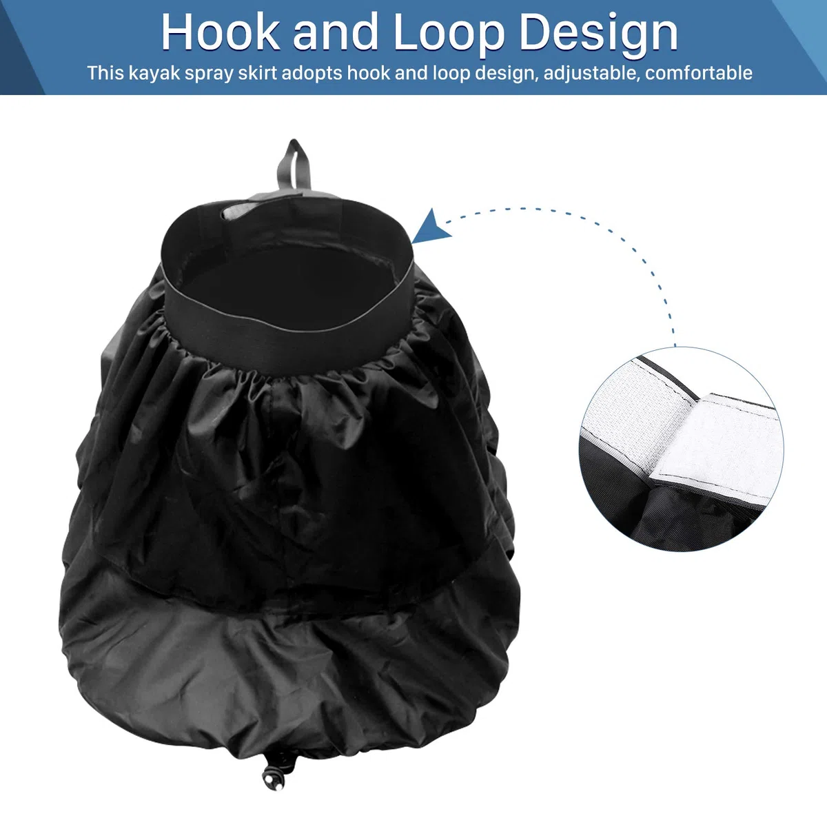 Yosoo - Falda de rociado de Kayak, Falda de rociado Universal para Kayak y Accesorios de Cubierta de Falda de Canoa Impermeable para Sentarse en el Interior de los Kayaks(Negro)