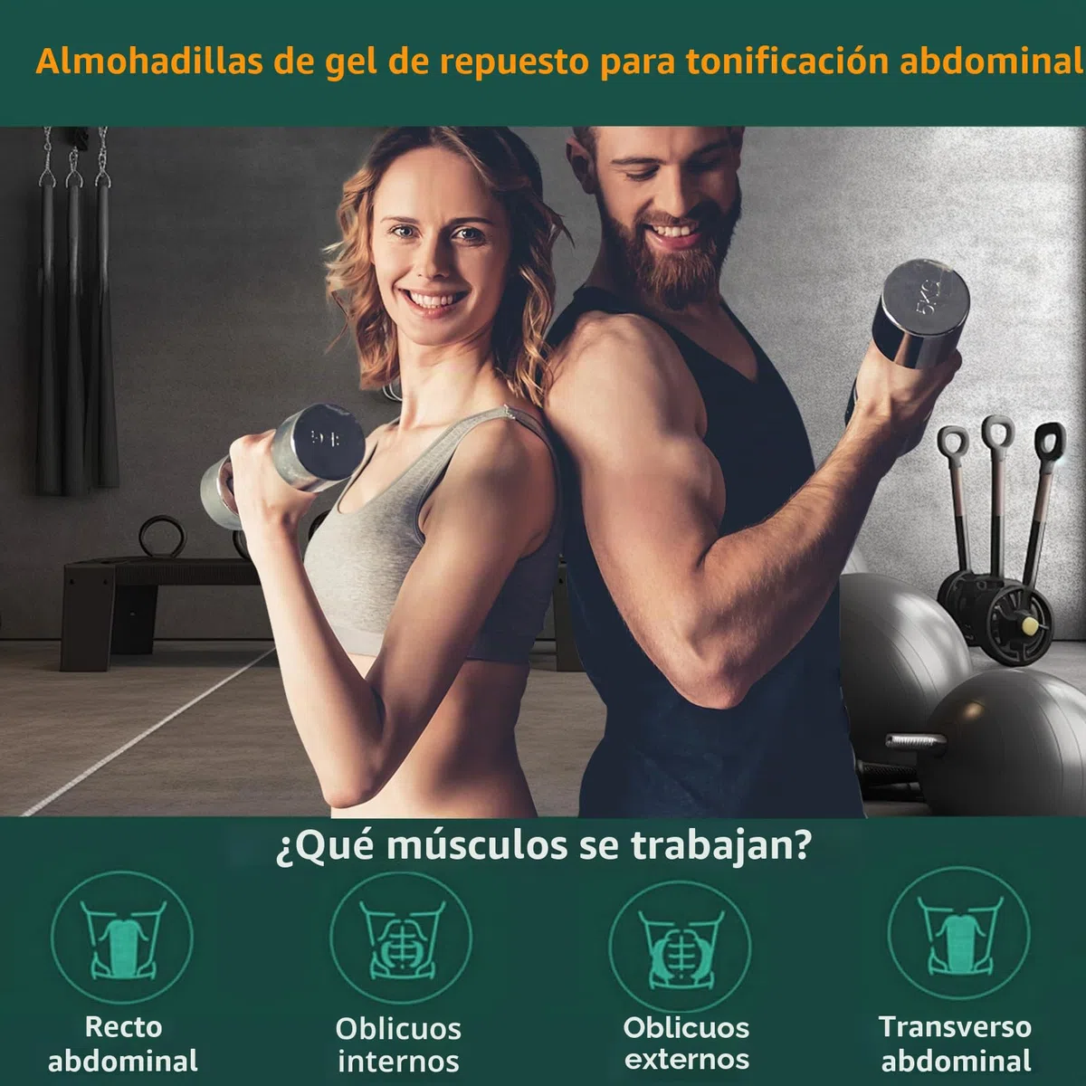 Almohadillas de gel de repuesto, 18 piezas de almohadillas de electrodos, almohadillas de gel adhesivas para el cuerpo con electrodos actualizados, compatibles con cinturón abdominal