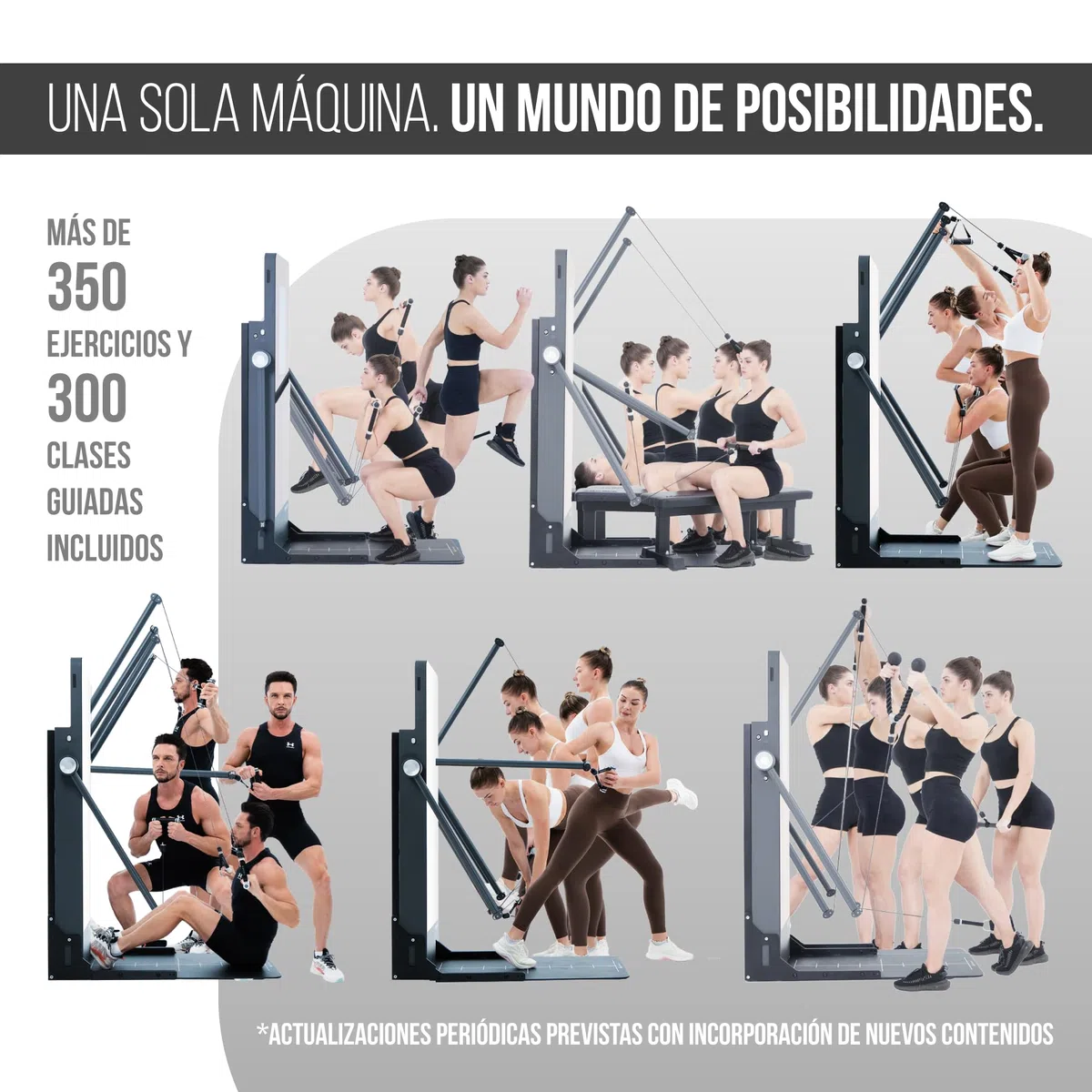 Power S Pro – Gimnasio en Casa Inteligente con Pantalla 43”, Multiestación 120 kg, 650 Entrenamientos, Spotter IA y Remo; Equivale a 260 Máquinas