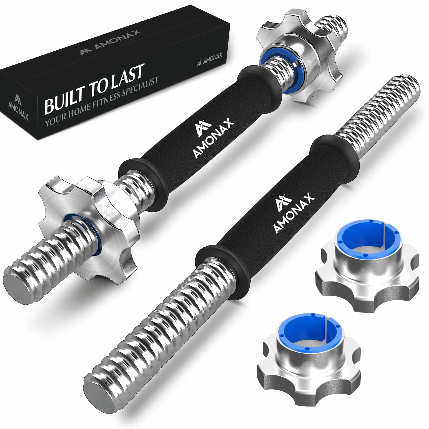 Amonax Pesas y Mancuernas Ajustables 15 20 30KG, Juego de Pesos Dumbbells Kit Hierro Fundido, Fitness Gimnasio en Casa Musculacion, Weights Set Mujer Halteres Barbell Hombres Ejercicios Deporte