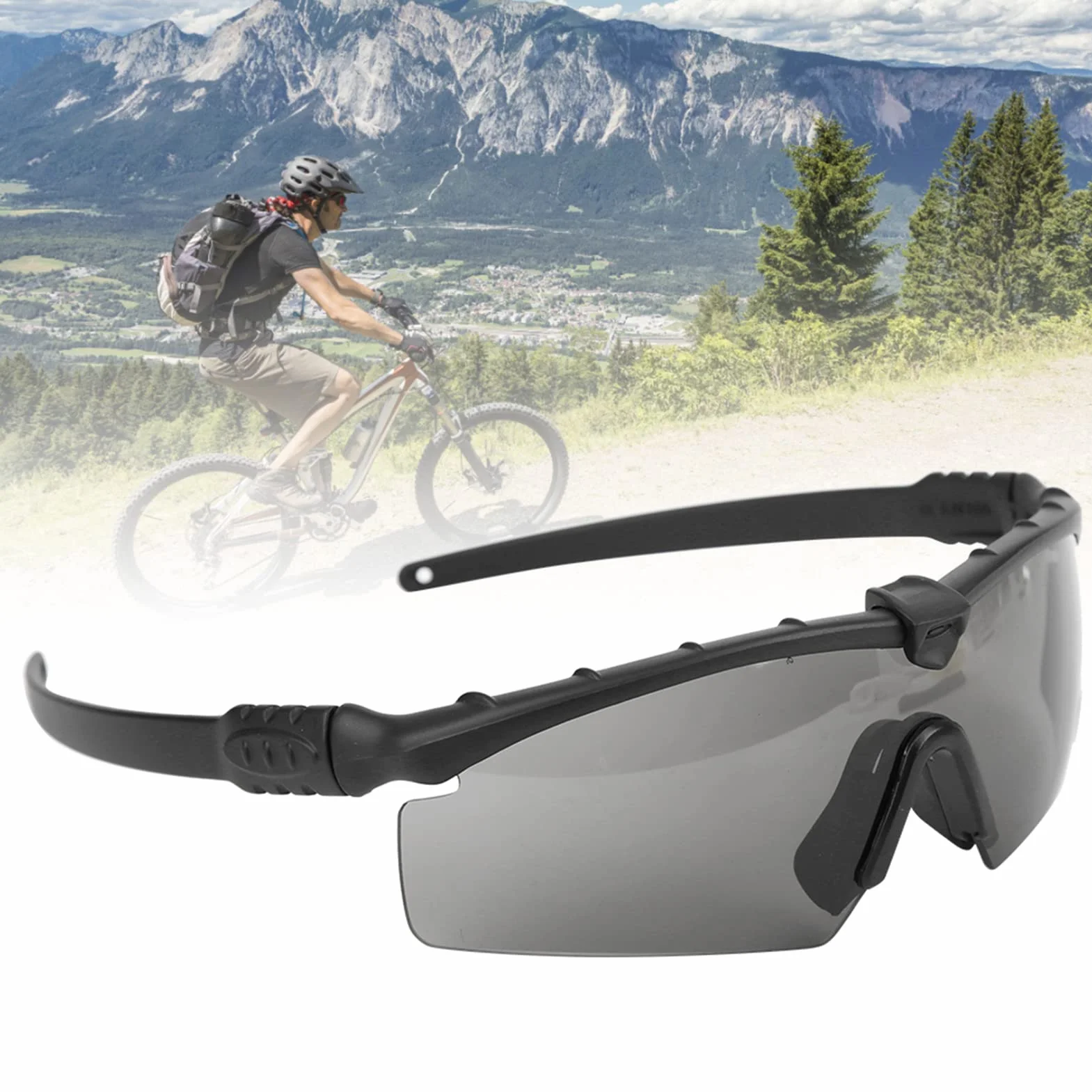 Gafas Antiviento Anti Arena con 2 Antivaho Intercambiables Anti Impacto Protección Ocular Tiro Correr Ciclismo Esquí(Negro)