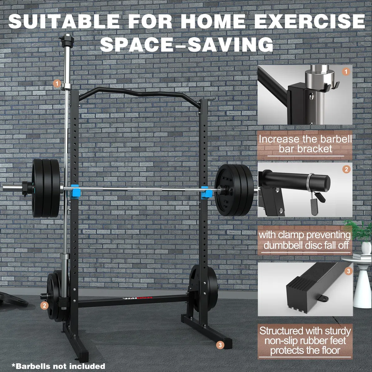 WINNOW en Cuclillas Jaula de Fuerza Ajustable de Altura, con Palanca de tracción, Gimnasio doméstico Multifuncional Torre de energía Entrenamiento de Fuerza en Cuclillas Barbacoa