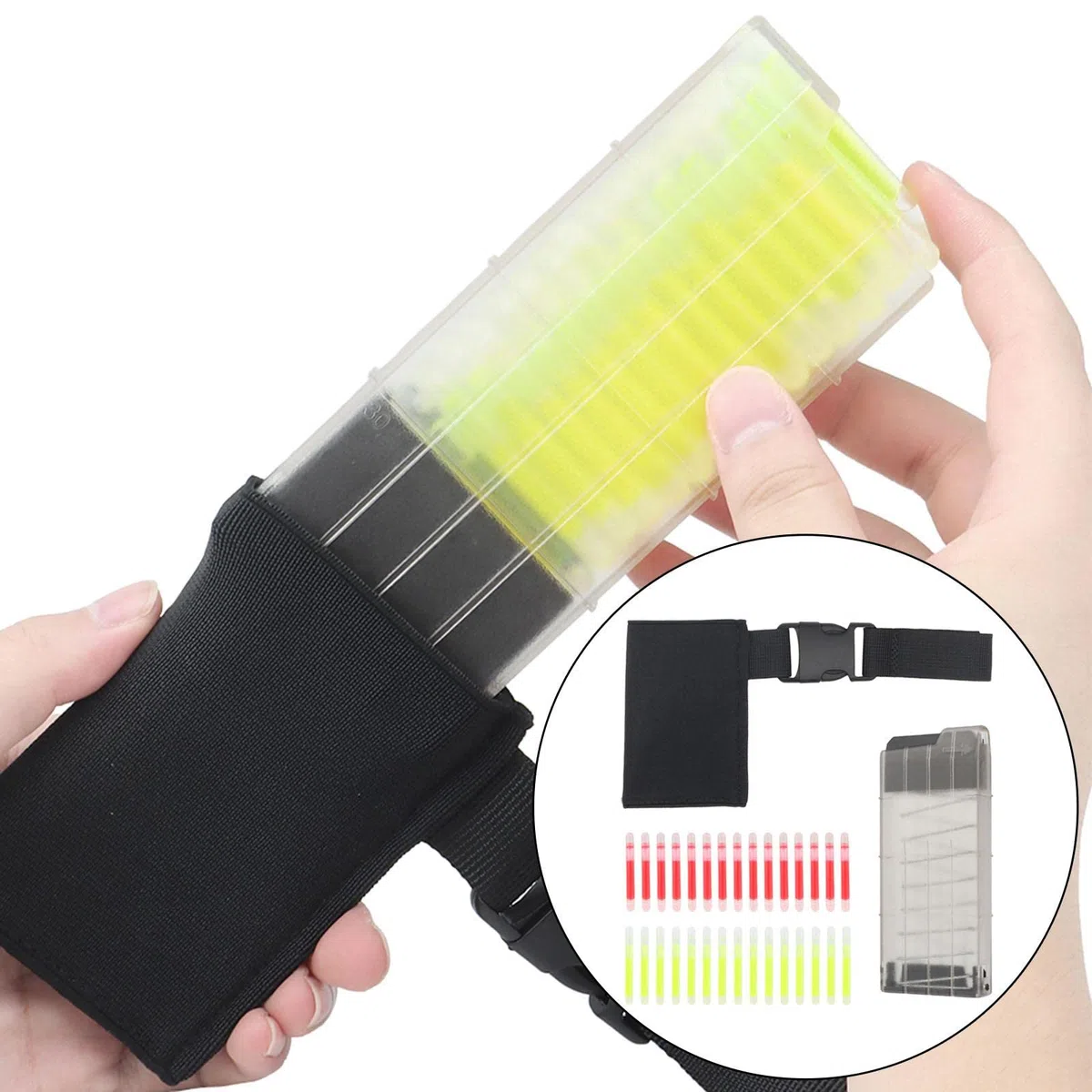 Leeadwaey Dispensador de luz táctico para colgar en la cintura, accesorios de paintball, color negro