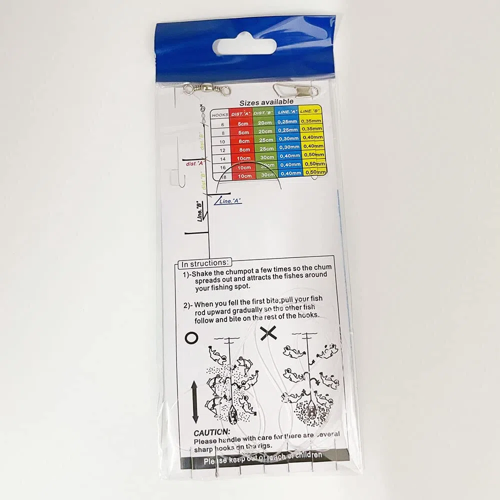 FedMois Plumas de Pesca Sabiki con Diferentes Tallas para Pesca Pack de 22