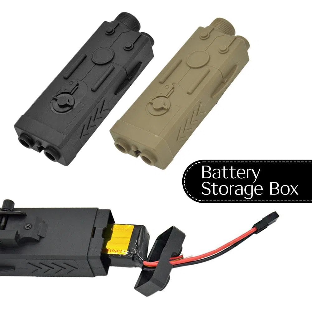TacticalBattery Storage - Estuche de montaje de batería de iones de litio de 1600 a 2300 mAh, estilo PEQ para montaje en riel, Black, 1 pieza, Clásico