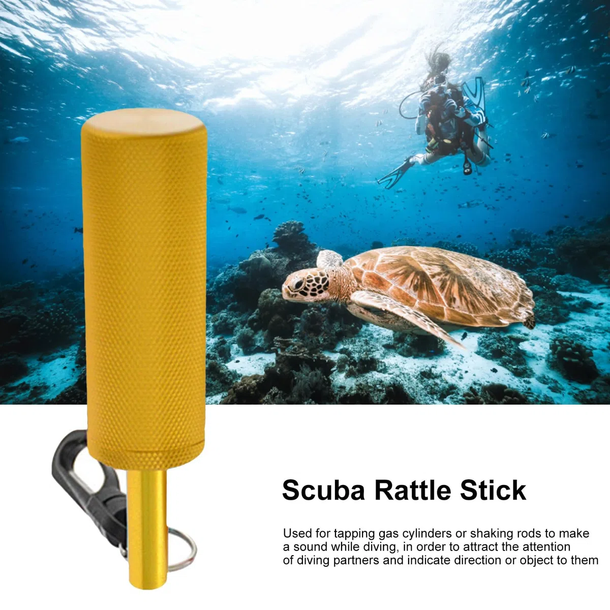 Sonajero, sonajero de buceo subacuático, aleación de aluminio bajo el agua, fabricante de ruido, timbre de señal, dispositivo de comunicación para buceo