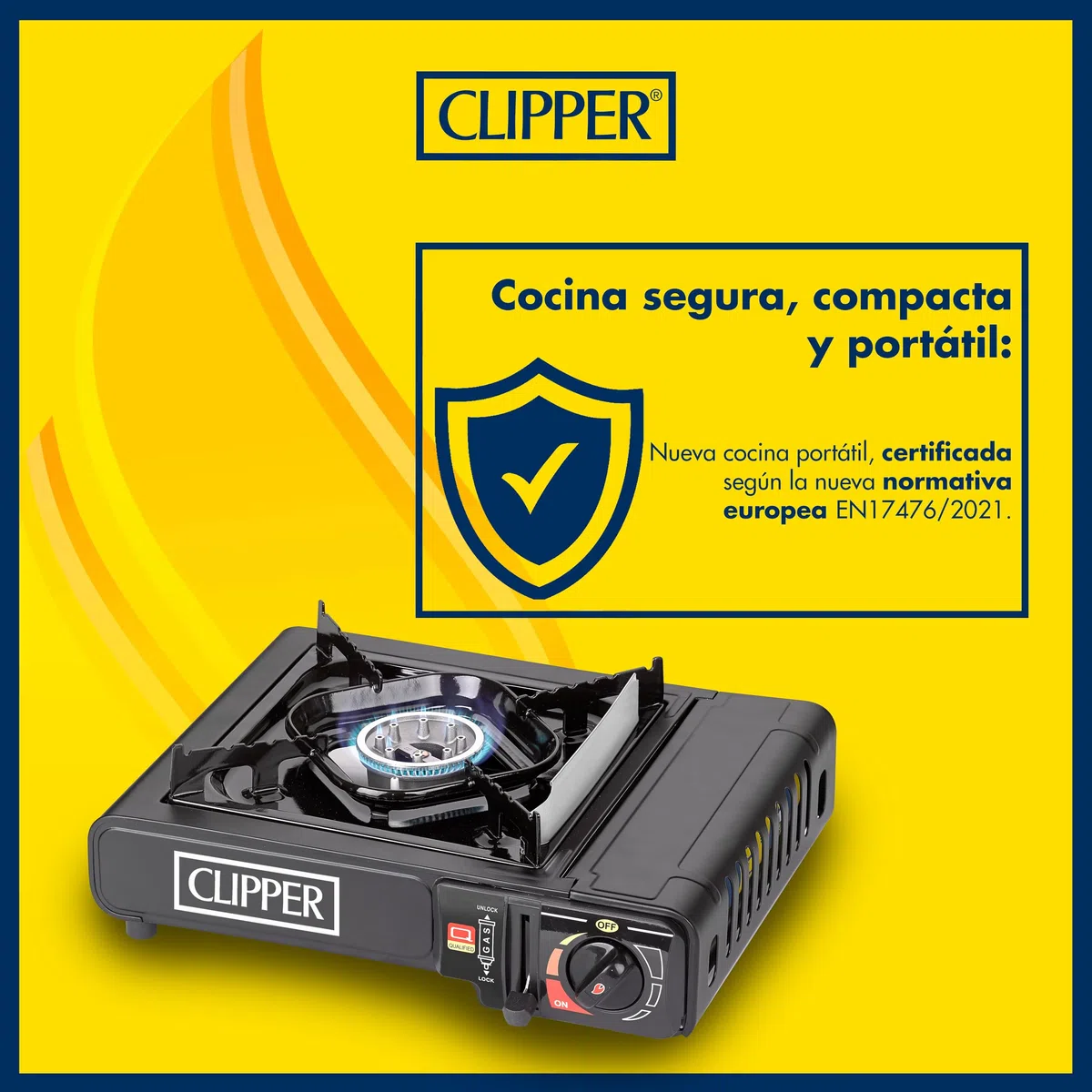 Clipper - Hornillo Camping | Cocina Portátil Estable | Potencia 2,200w | Cocina Maletín para Cartucho de Gas