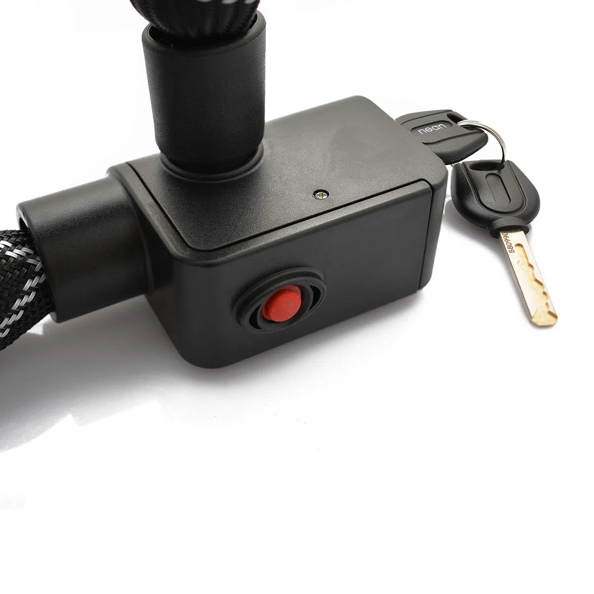 Candado de Seguridad para Bicicleta con Alarma, 2 Llaves de Seguridad, Cadena de Bloqueo de 900 mm
