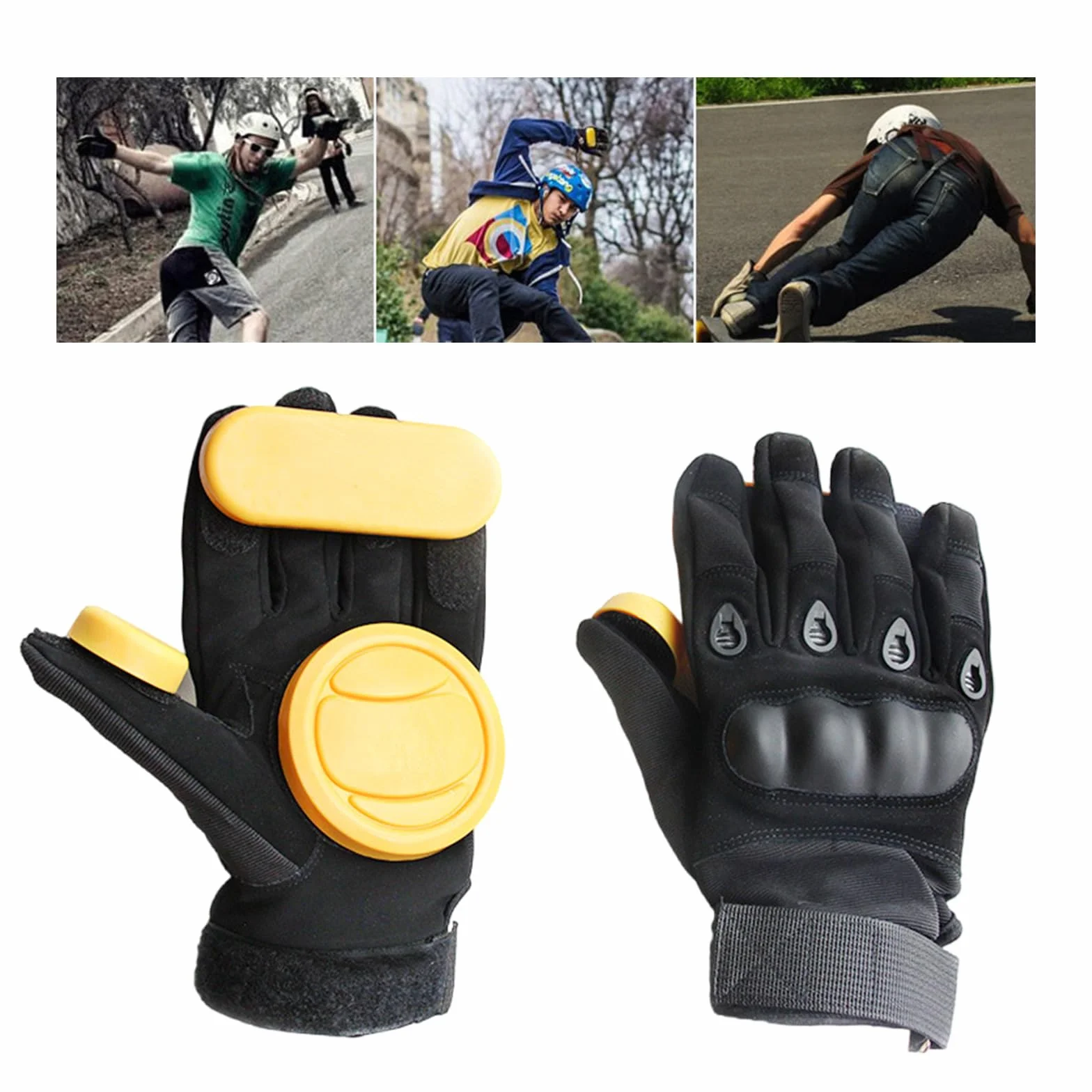 Guantes de patineta de descenso, guantes deslizantes para exteriores, longboards, guantes deslizantes de mano, accesorios de patinaje, fáciles de usar