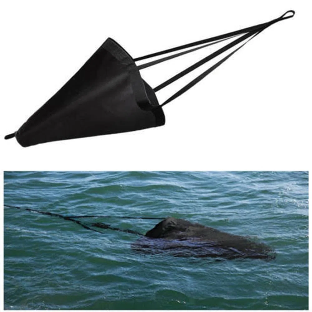 Anclaje de calcetín de deriva, ancla de pesca para kayak, ancla de barco, canoa, ancla de mar, para lago, río, océano (S-60 x 53 cm)