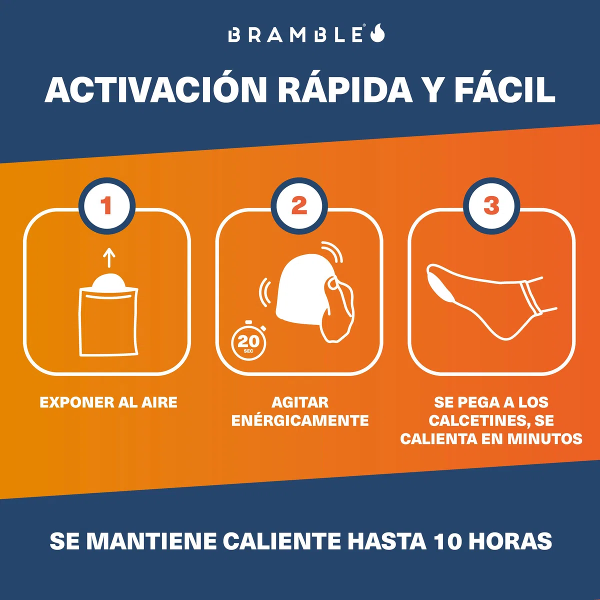 Bramble - Calentadores de Dedos Adhesivos (40 Pares, 80 en Total) - Parches Adhesivos ultrafinos para Zapatos y Botas - Se activan con el Aire y no Dejan Olor - hasta 10 Horas de Calor