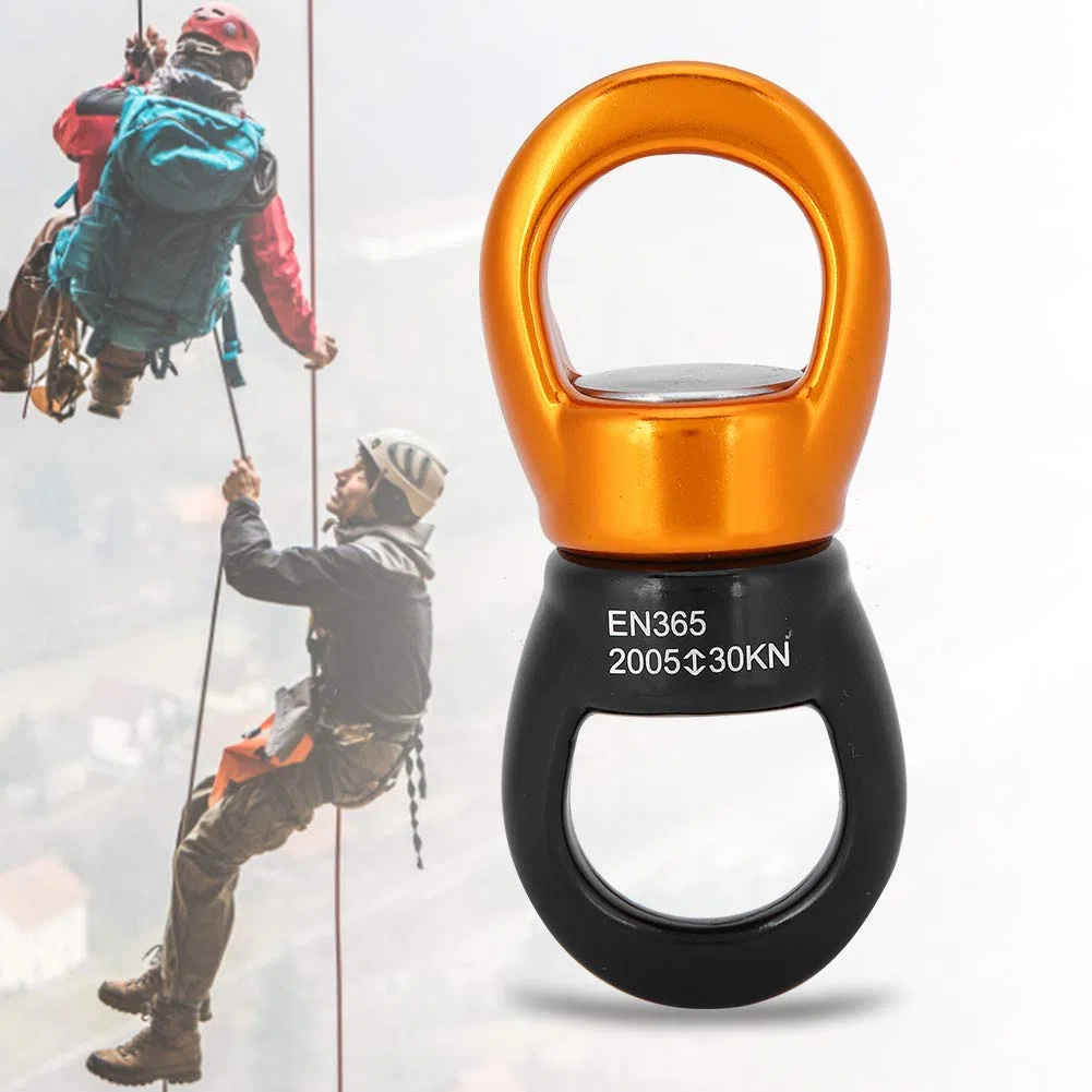 Alomejor Rueda de Escalada Hamaca Colgante Giratoria Polea de Escalada Conector Fijo de rotación Herramienta Universal de Escalada en Roca