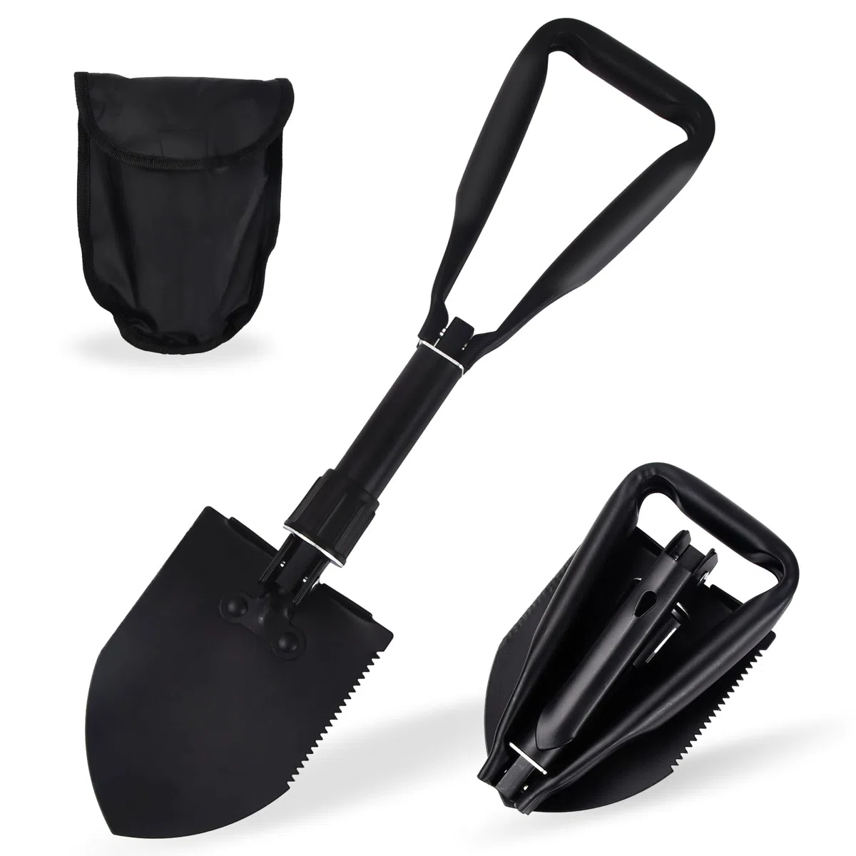 Pala Supervivencia Multifuncional, Resistente Pala Plegable de Acero al Carbono, Militar Accesorios Indispensable Se Puede Utilizar al Aire Libre (M)