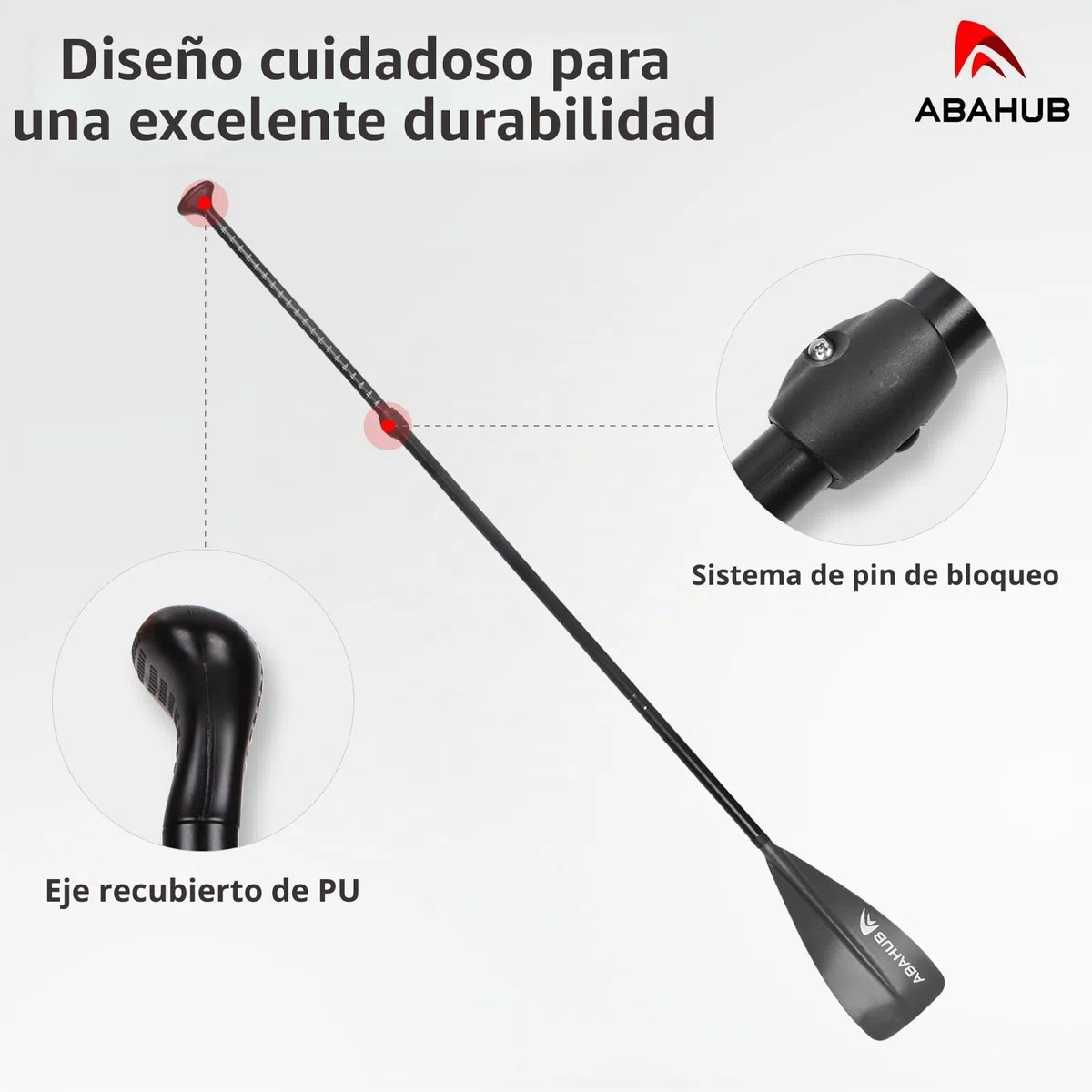 Abahub Remo Paddle Surf Niños Sup Paddle Kids Aluminio 140-178cm Ajustable Stand Up Paddle para Paddleboard, Vástago Recubierto Aleación Aluminio Plástico Hoja Nailon Gris/Turquesa