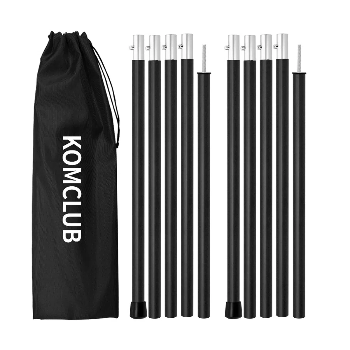 KOMCLUB Barras telescópicas de Aluminio para Carpa, Ligeras, Ajustables, de Repuesto, para Camping, Deportes al Aire Libre