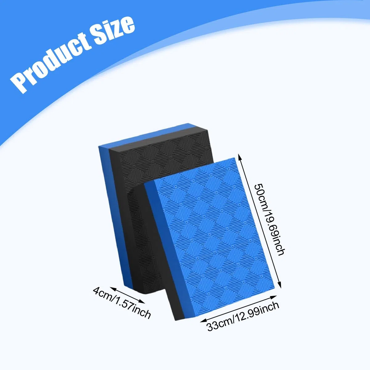 2 Piezas Almohadilla Barra Pesas Colchoneta Reforzada Material PVC Absorbente Ruido Adecuada para Levantamiento Gimnasio Oficina Uso, Negro Azul 50x33x4cm, Individual