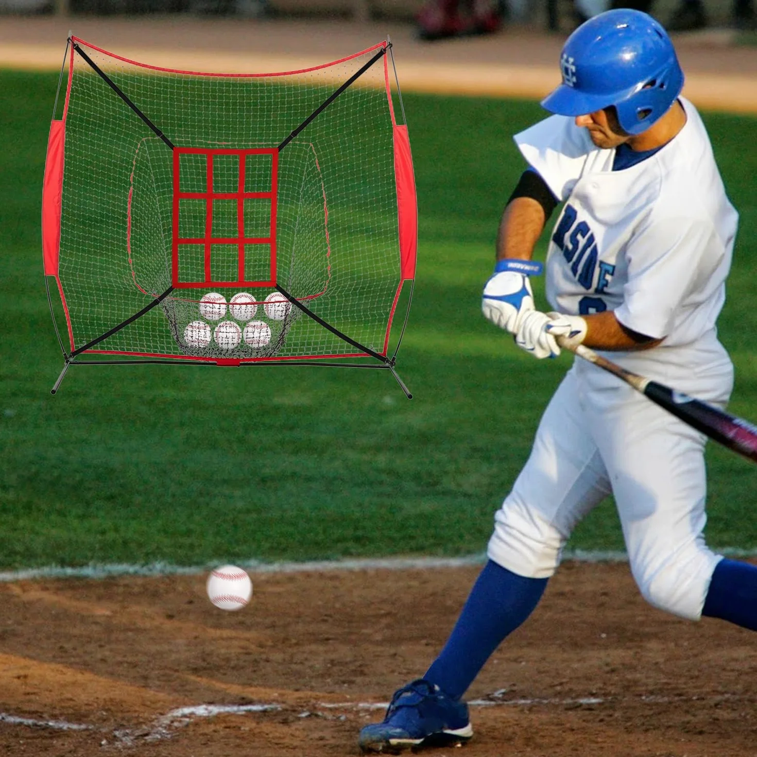 2 Piezas Red de Práctica de Béisbol, Red de Práctica de Béisbol de Zona de Golpe Ajustable con Zona Golpe Red Zona Golpe de Béisbol para Practicar Lanzamiento de Entrenamiento de Precisión