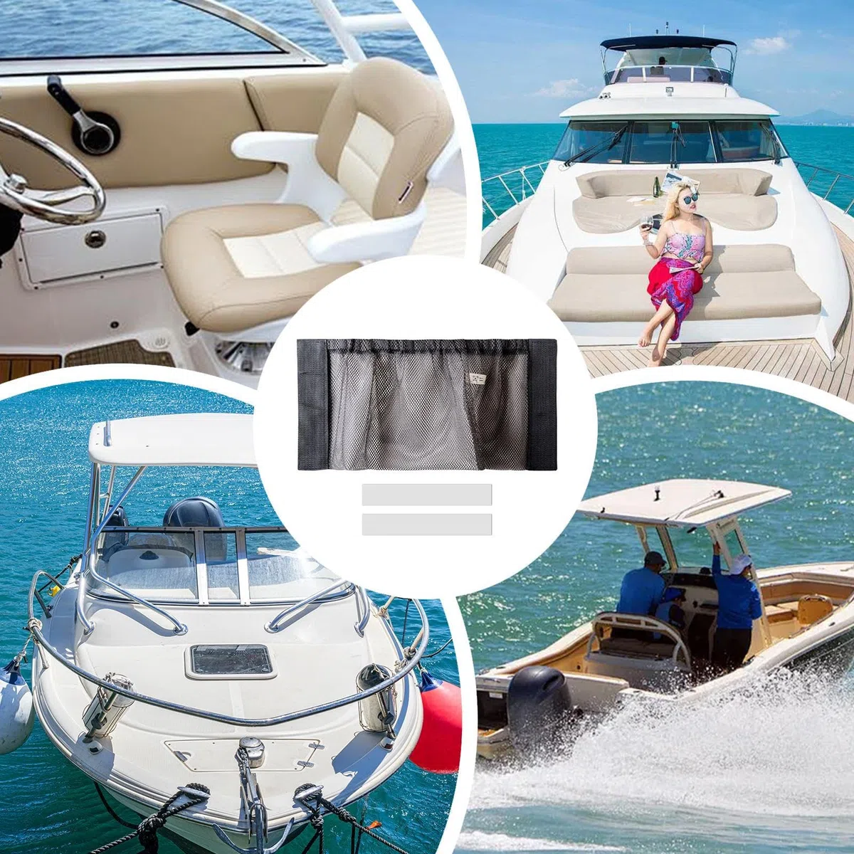 Almacenamiento de Barcos - Bolsa de malla para accesorios de , red marina autoadhesiva, para organizar accesorios, herramientas, guantes, gadgets, cuerda, linterna, equipo