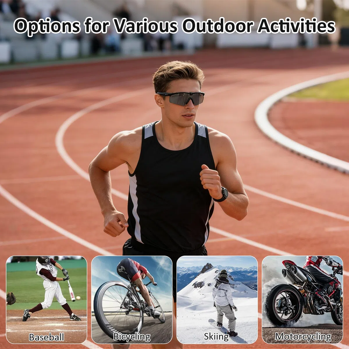 Gafas Antiviento Anti Arena con 2 Antivaho Intercambiables Anti Impacto Protección Ocular Tiro Correr Ciclismo Esquí(Negro)