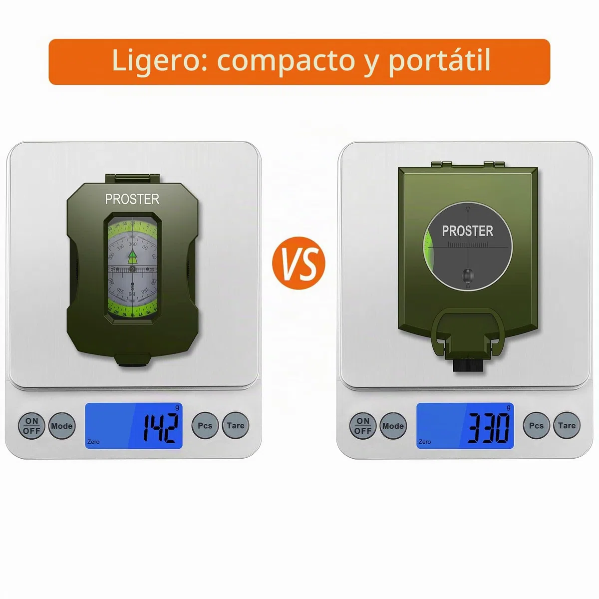 Proster Brújula para senderismo con clinómetro de avistamiento IP54 impermeable brújula de navegación de aleación de aluminio brújula de camping con bolsa de transporte para camping, caza, senderismo,
