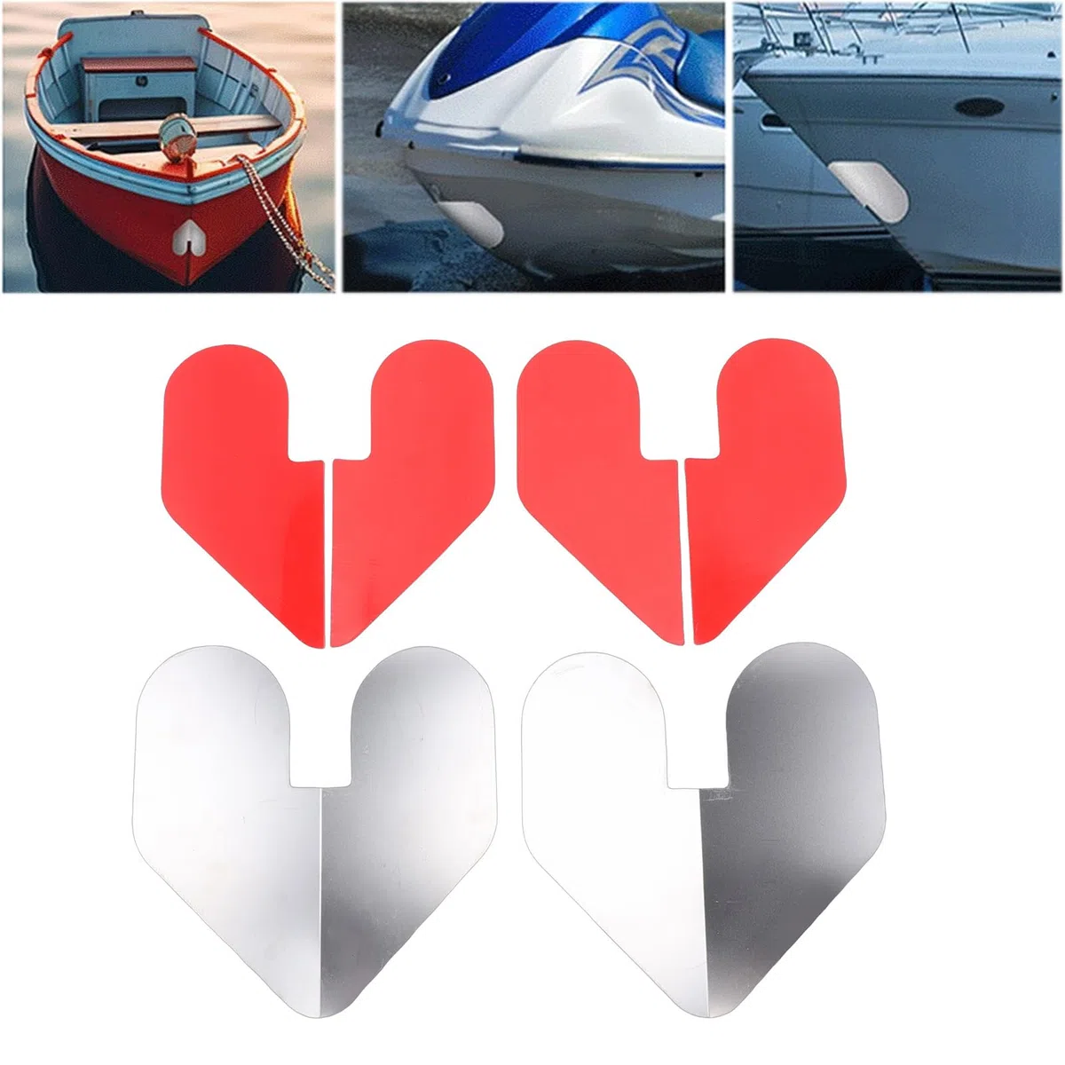 2 Protectores de Proa para Barco, Protector de Proa con Muescas de Acero Inoxidable con Pegatina Autoadhesiva, Antioxidación para Remolque de Barco, Bordes Lisos Pulidos de