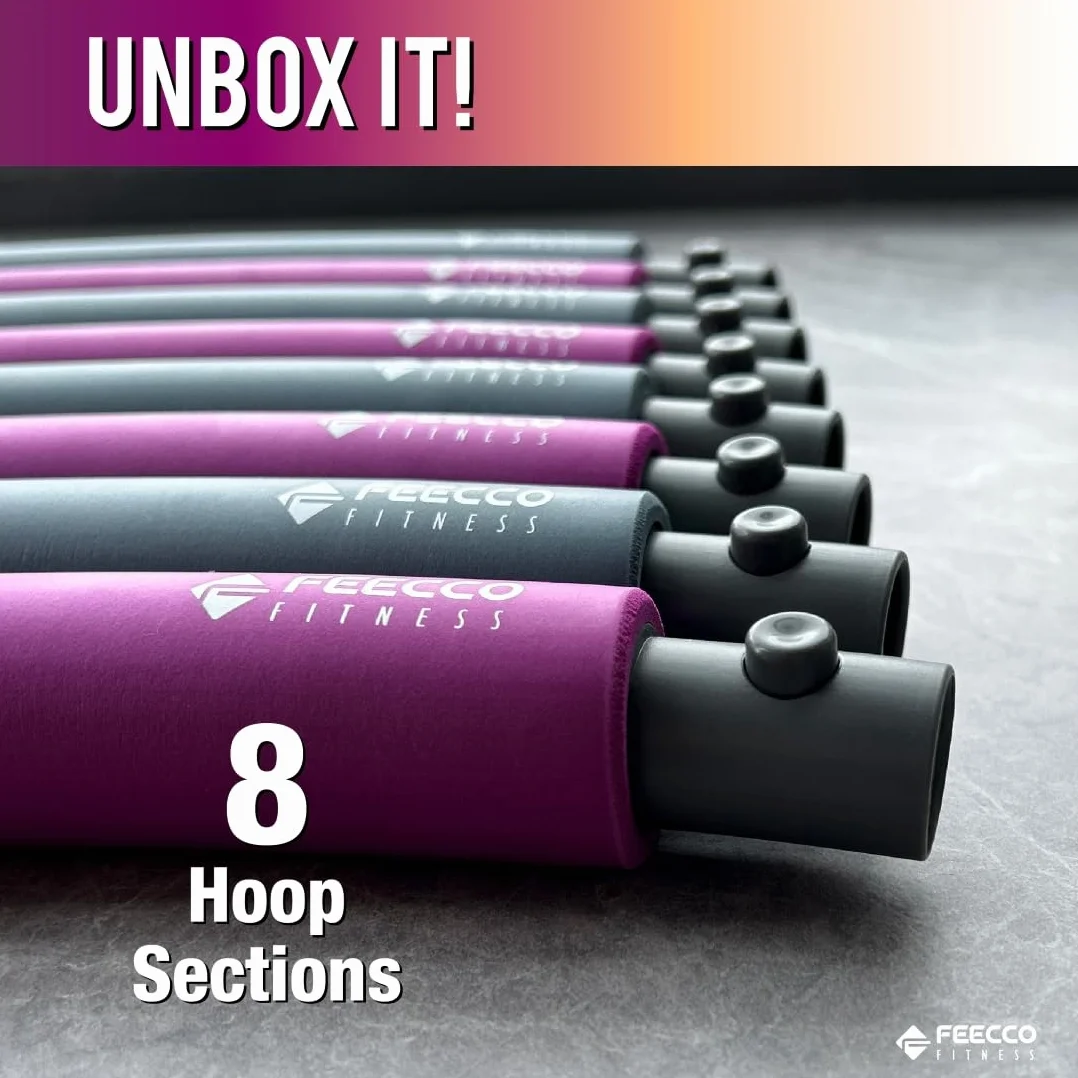 FEECCO Hula Hoop para Adultos - aro Hula Hoop para Adelgazar - Opciones de Peso de 1 a 2,3 kg