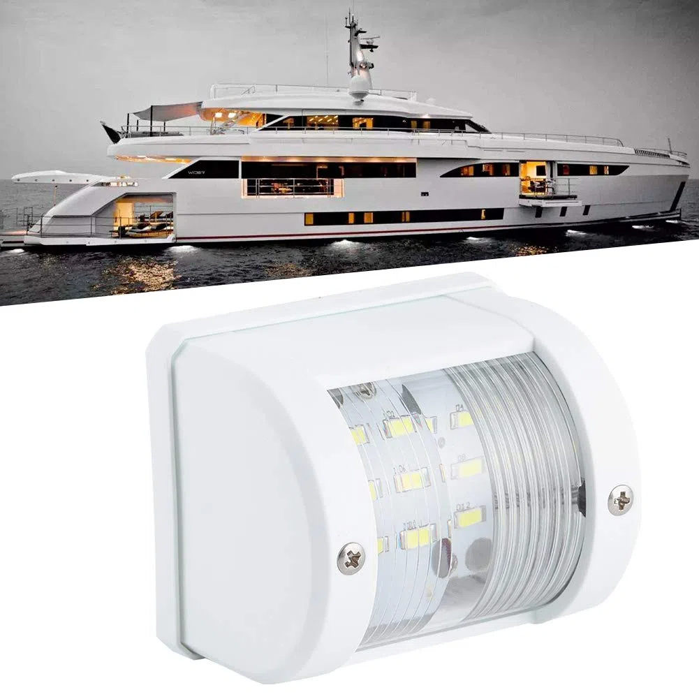 Fydun Luz De Señal De Navegación, Luz LED Para Barco, Lámpara De Yate, Navegación Marina, Lámpara De Mástil, Impermeable, 135 Grados, 3W, Ideal Para Barcos De Hasta 12M/39.4ft