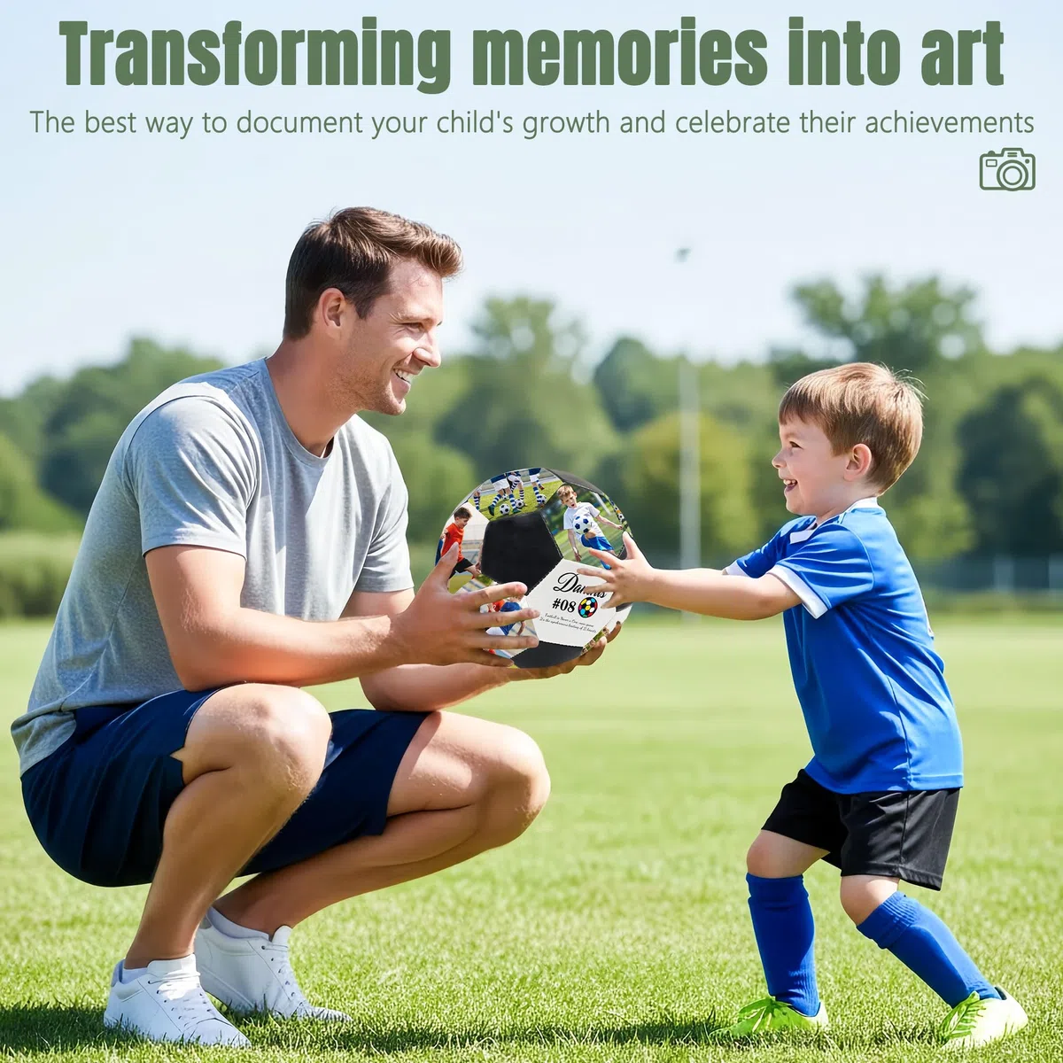 Balón de Fútbol Personalizado con Foto y Nombre, Recuerdo Personalizado de la Carrera Futbolística, Regalos de Fútbol para Hijo, Novio, Fanático del Fútbol, Papá, Entrenador, Cumpleaños, Graduaciones