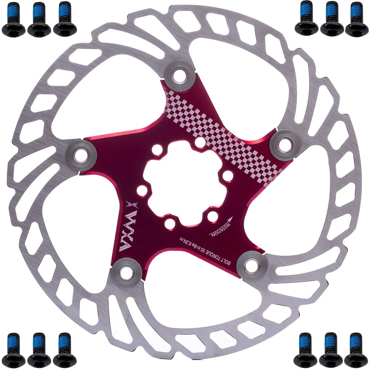 YBEKI Discos Freno Flotantes 140/160/180/203mm - Acero Inox SUS420 + Aleación Aeronáutica 7075-T6, Disipación Térmica 30% Superior, Compatible Shimano/SRAM/MTB/Carretera (Negro/Rojo)