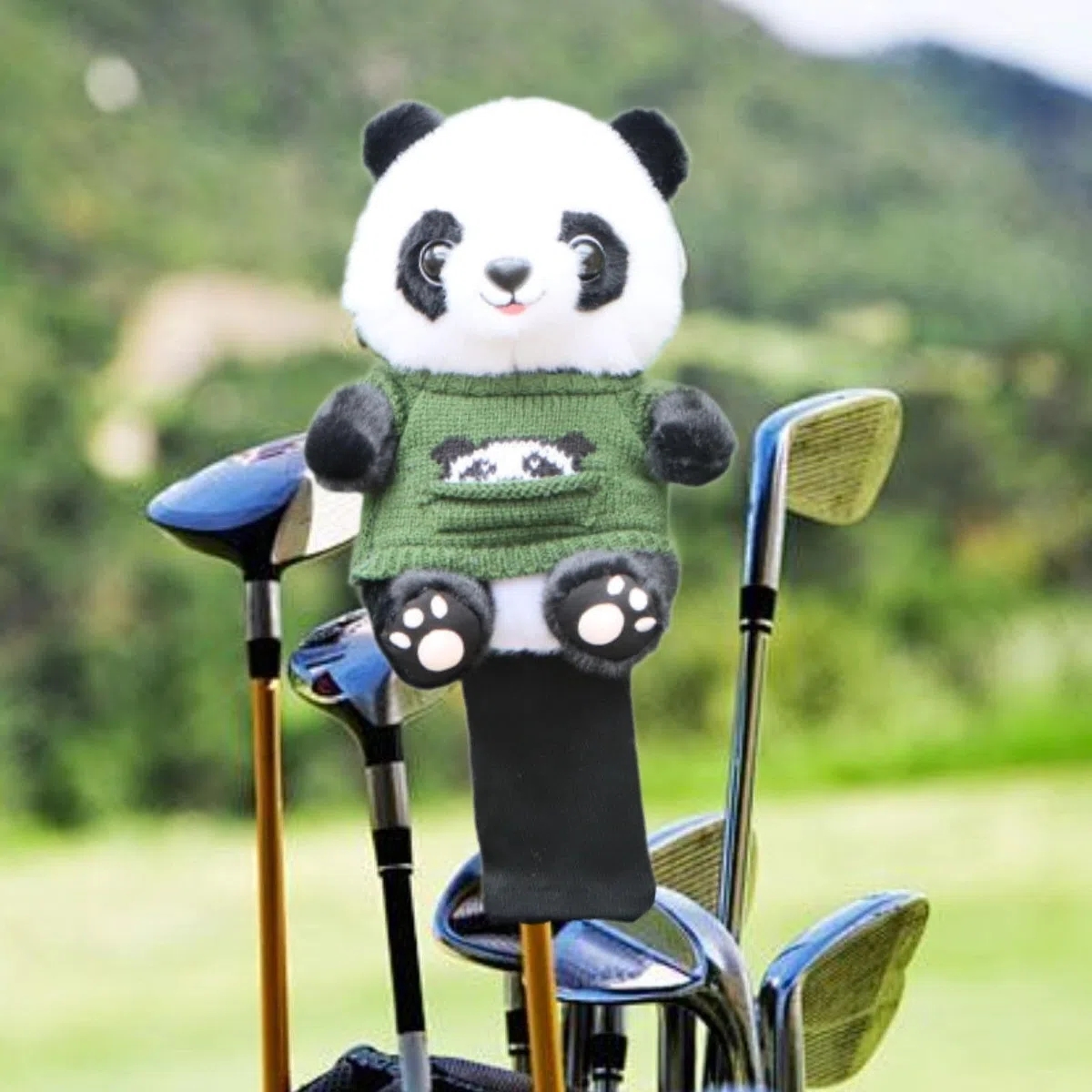 Perfeclan Funda para Cabeza de Palo de Golf de Peluche, cómoda Funda Protectora con Forma de Panda, protección para el Eje de Palo de Golf con Forma de Animal