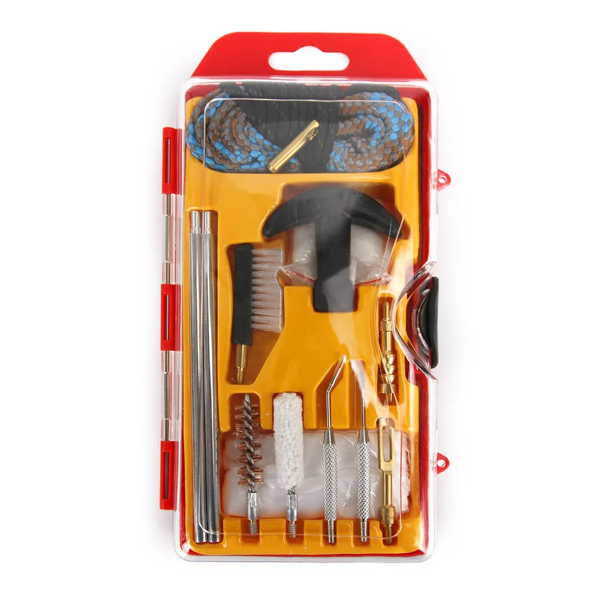 GUGULUZA 357cal - Kit de limpieza de armas para pistola de 9 mm, incluye cuerda de limpieza de barril, cepillo y soporte para parches