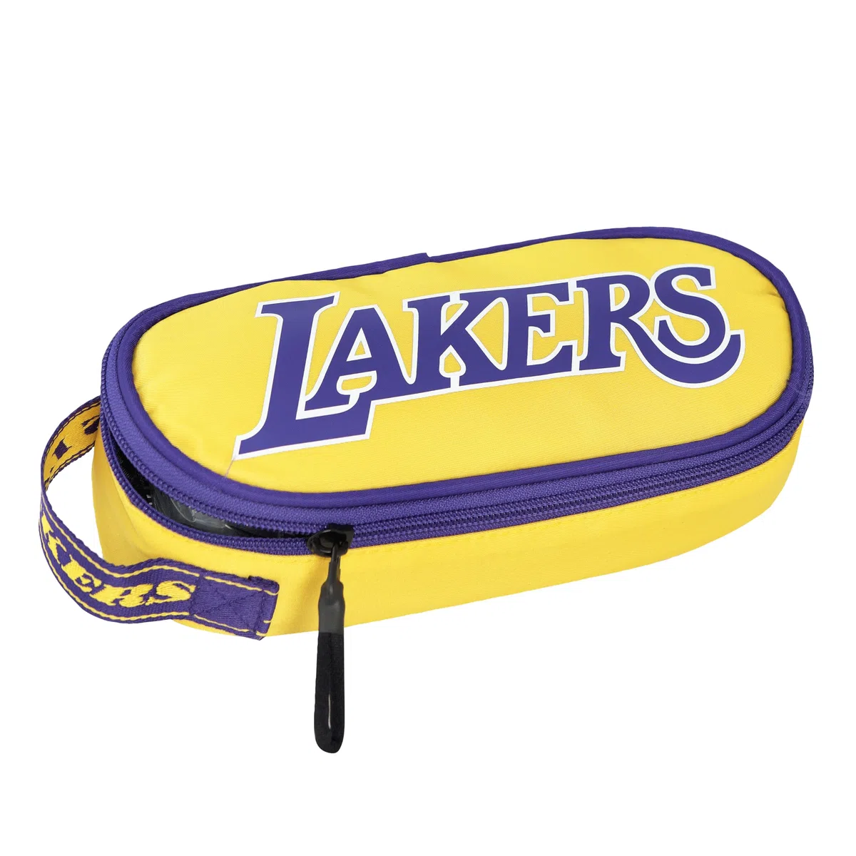 NBA - Estuche Ovalado organizado Oficial de la NBA, Ligero y Compacto, con Bolsillo Interior y Divisor con Trabillas elásticas, Ideal para papelería, 22 x 9,5 x 5,5 cm
