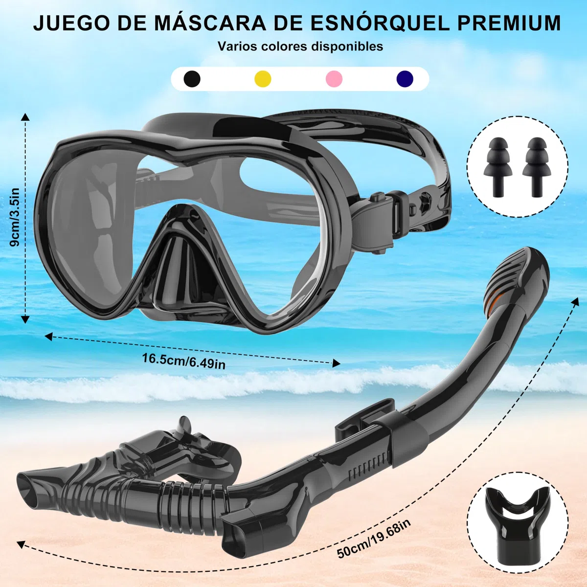 IEEILULU Gafas de Buceo Adulto, Máscara de Buceo Antivaho y Antifugas, Snorkel Set con Gafas y 3 Canales Tubos, para Bucear, Nadar, Conjuntos Snorkel para Masculino Femenino