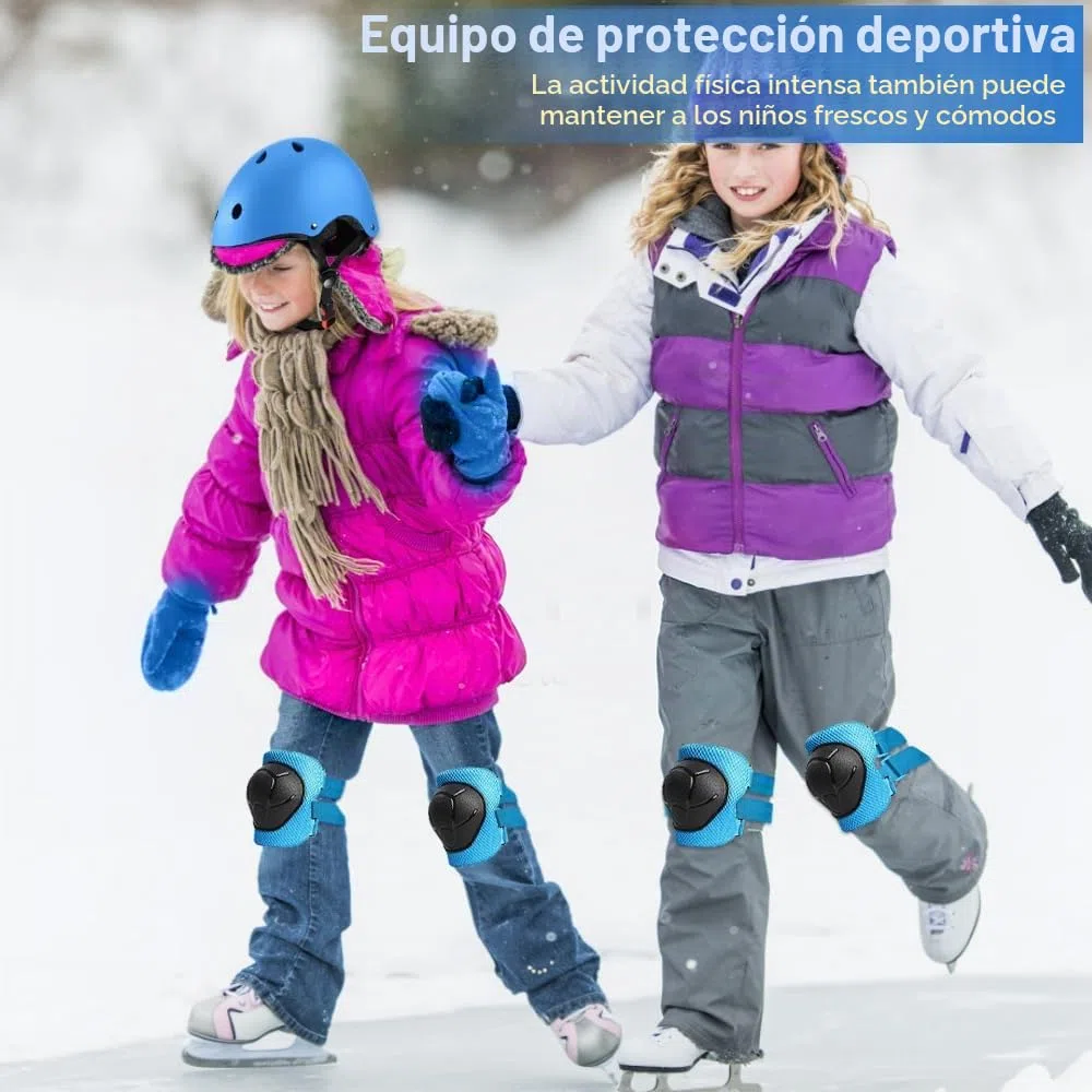 Conjuntos de Patinajes , Niños Protecciones Patines Infantiles Set de Protección Patinaje con Casco Ajustables Rodilleras y Coderas para Ciclismo Monopatín Patinaje y Otros Deportes, Azul