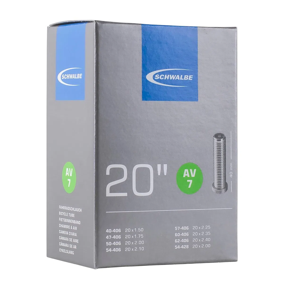 Schwalbe - Cámara de aire (Nº 7, 20"), el embalaje puede variar