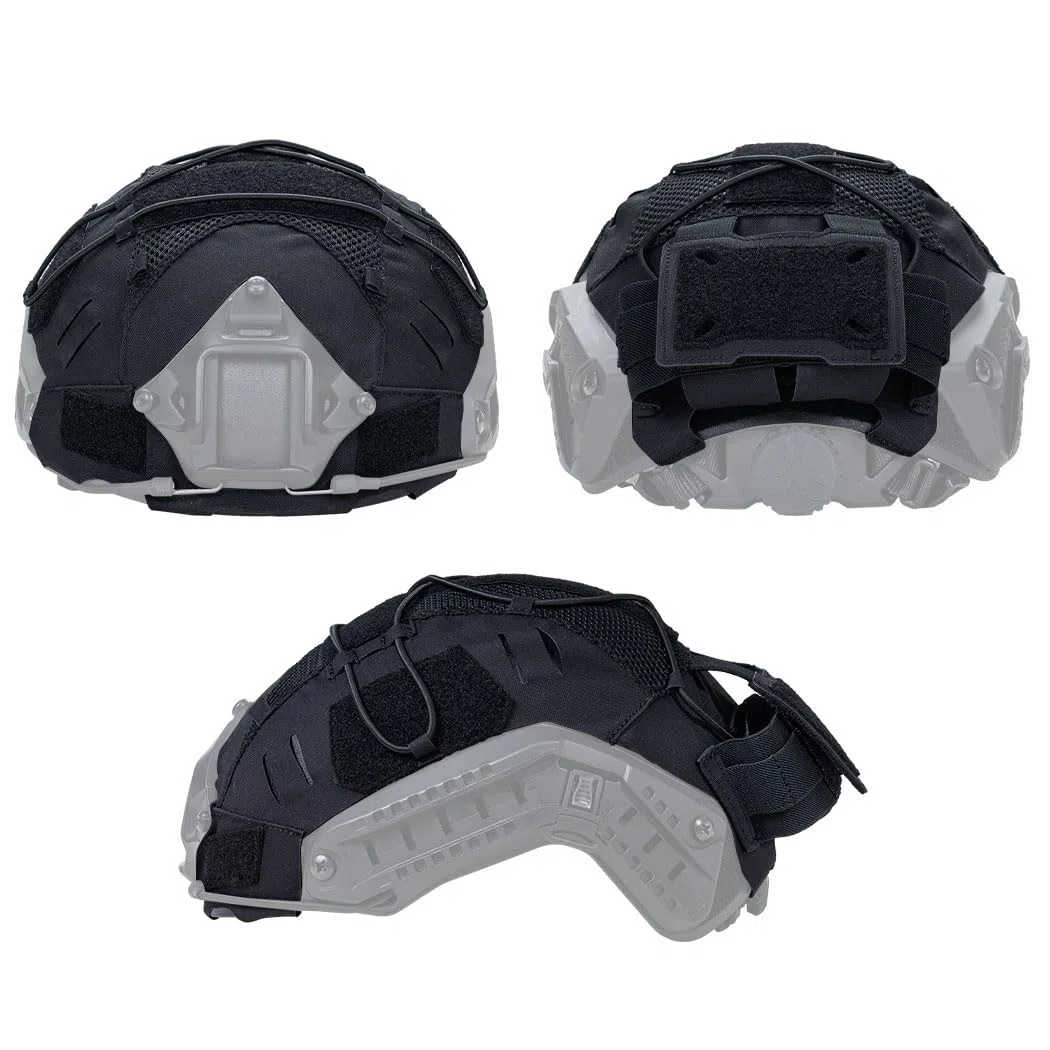 IDOGEAR Funda Táctica para Casco con Bolsa Trasera para batería para M/L/XL Fast PJ BJ MH Kit de Contrapeso para Casco