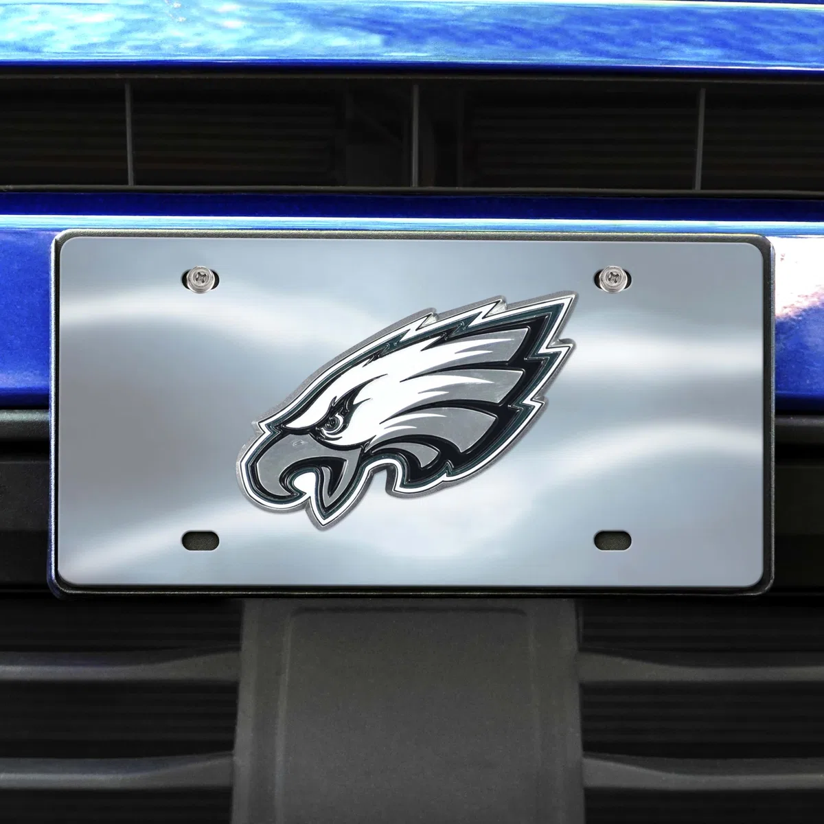 FANMATS NFL Philadelphia Eagles Plato de Licencia fundida, Cromado, 6 x 12 Pulgadas