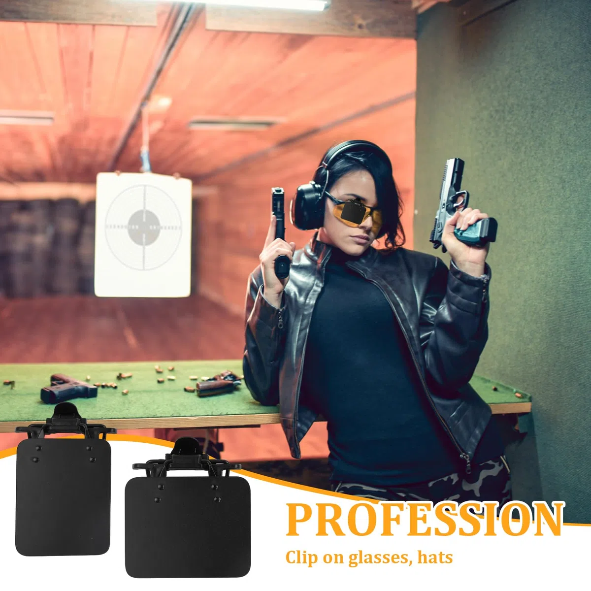 2 Pcs Parche para Gafas de Tiro 4x5cm, Precisión y Oclusor, Clip en Máscara de Ojos, Asistencia de Objetivo para Disparo y Tiro con Arco