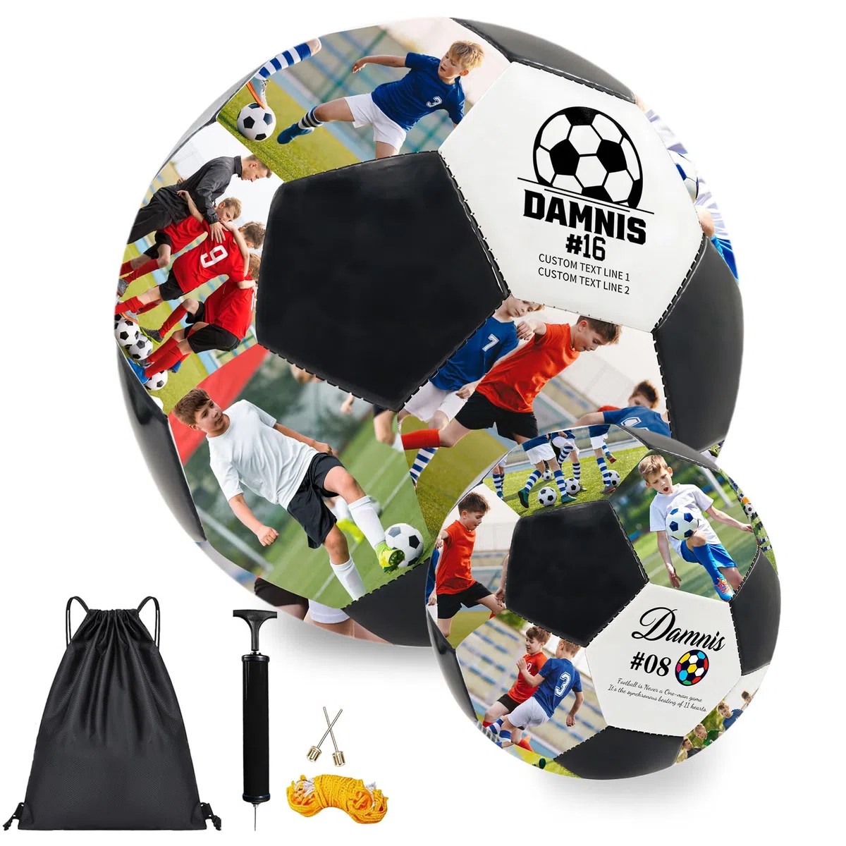 Balón de Fútbol Personalizado con Foto y Nombre, Recuerdo Personalizado de la Carrera Futbolística, Regalos de Fútbol para Hijo, Novio, Fanático del Fútbol, Papá, Entrenador, Cumpleaños, Graduaciones