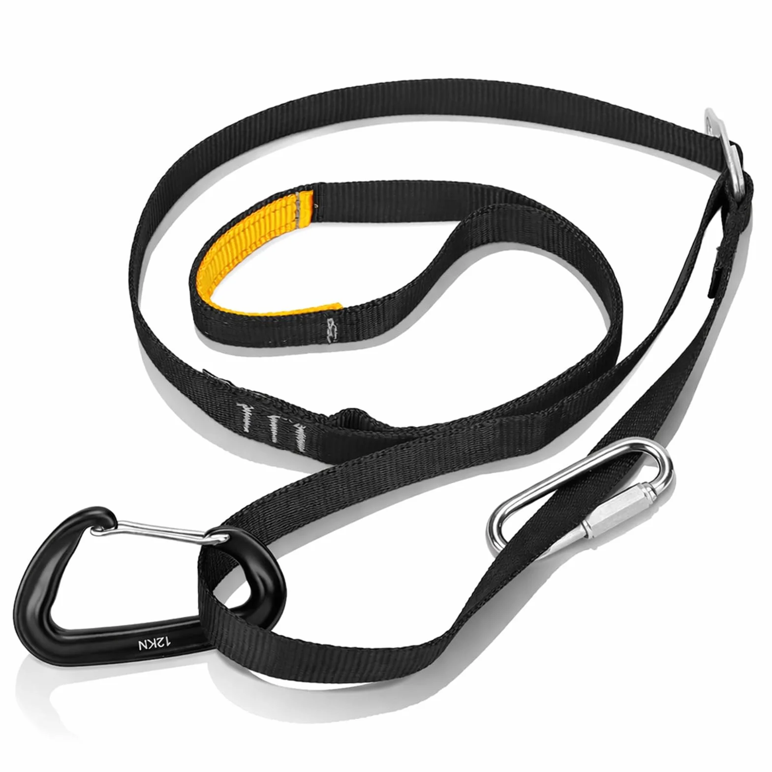 HERCHR Ascensor de Pedal para Montañismo, Ascensor de Pedal para Escalada en Roca al Aire Libre de 15 KN Cinturón de Cuerda para Ascenso en Trabajos Aéreos de 80-133 cm para Seguridad Técnica