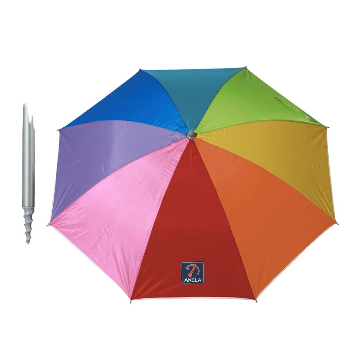 Atosa g. parasol arcoiris 240cm orient. hierro con espiral nylon upf50+ 170t 32/32mm