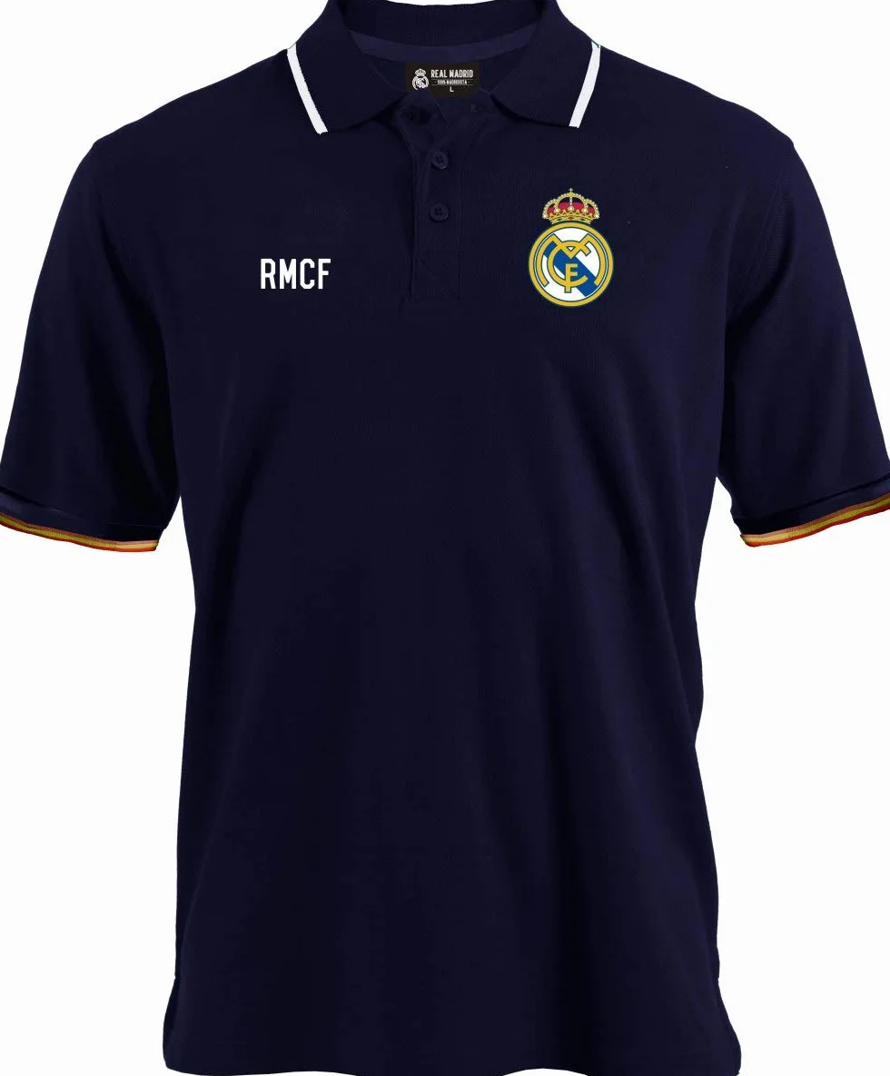 Real Madrid Polo Adulto Marino Escudo Bordado
