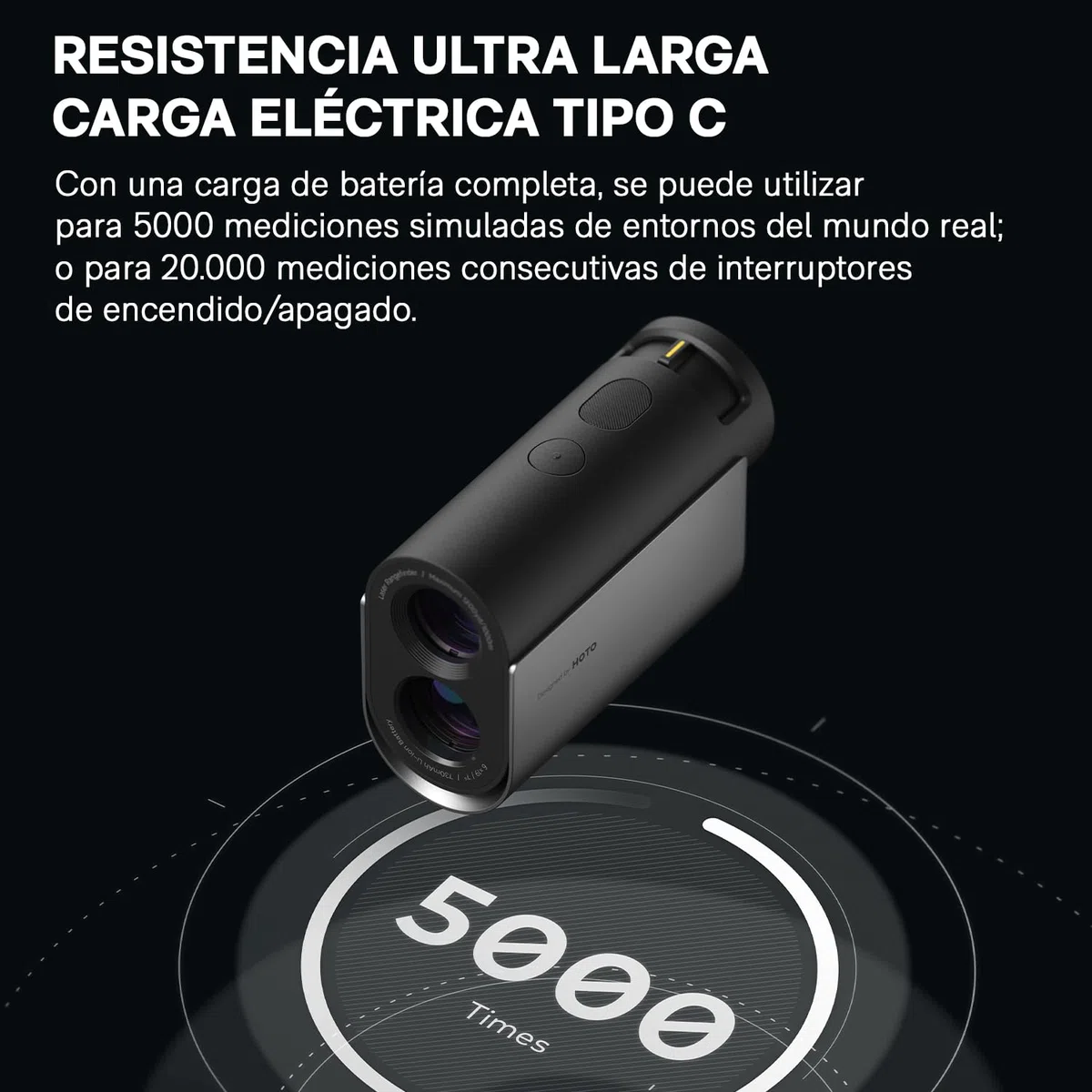 HOTO Telémetro de Golf, 1100Yardas/1000M, Medida 0.5s, Compensación de Ángulo y Bloqueo de Asta de Bandera, Medición Continua, Telémetro de Aumento 6X con Ventosa Magnética, Carga Tipo C, IPX4