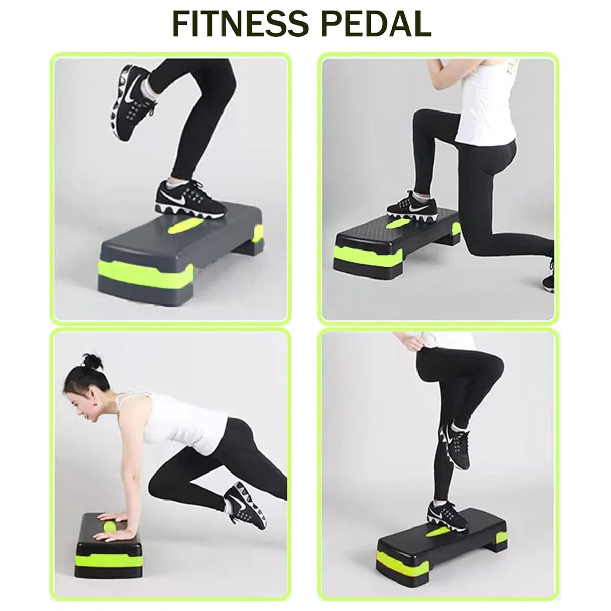Step de Aeróbic Plataforma Step para Fitness con Altura Ajustable de 10/15cm, Antideslizante, Carga 250kg